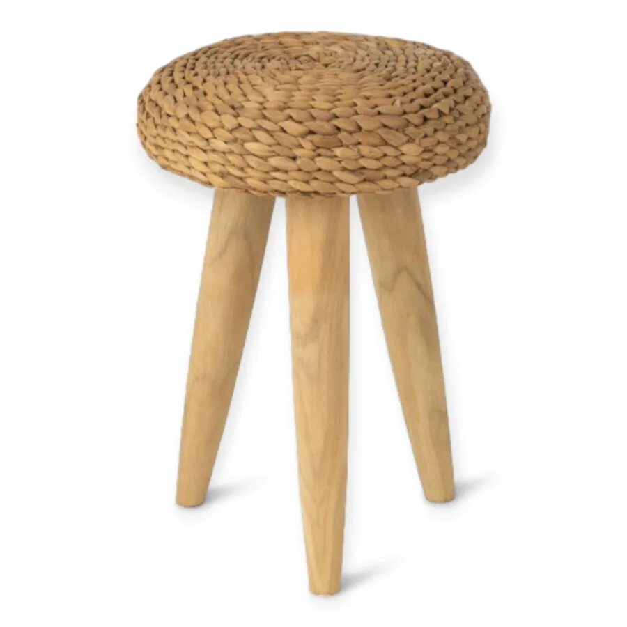 Tabouret En Teck/Jacinthe D'eau Naturel J-line