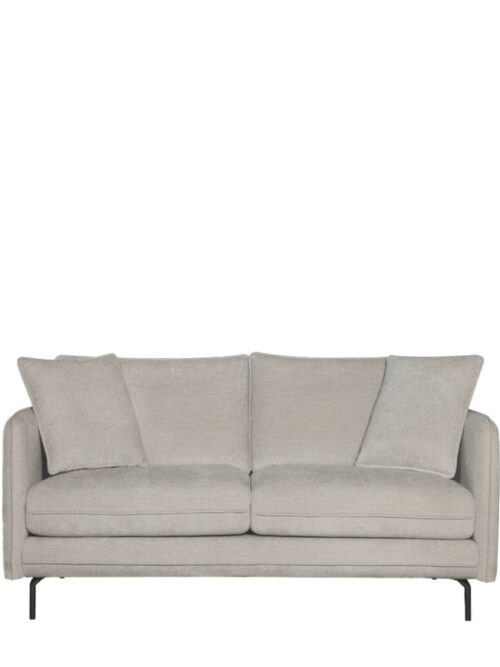 Canapé tissu beige 2 places Modène Athezza — tissu polyester beige, 164 cm