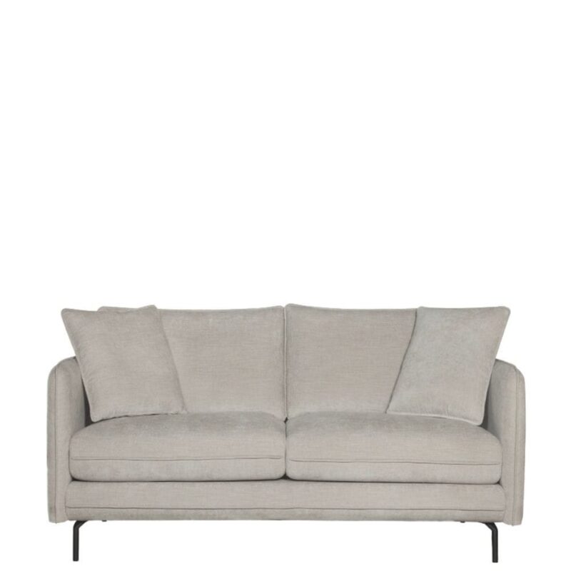 Canapé tissu beige 2 places Modène Athezza — tissu polyester beige, 164 cm