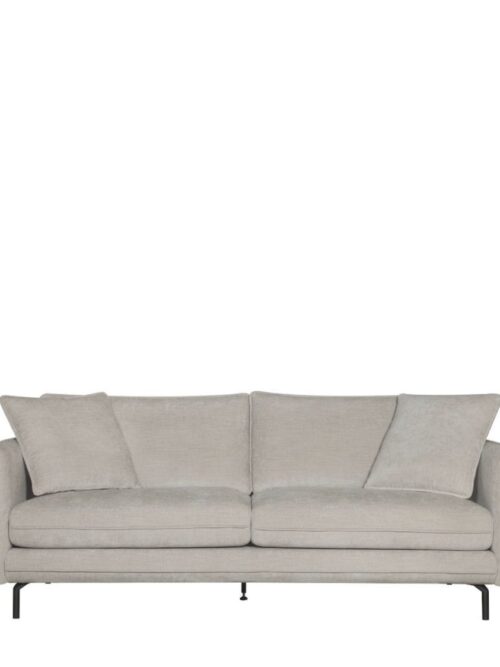 Canapé tissu beige 3 places Modène Athezza — tissu polyester beige, 204 cm