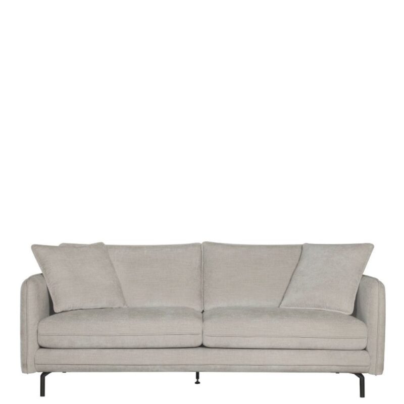 Canapé tissu beige 3 places Modène Athezza — tissu polyester beige, 204 cm