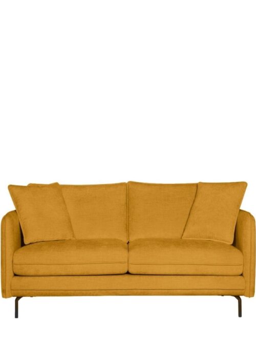Canapé tissu moutarde 2 places Modène Athezza — tissu polyester moutarde, 164 cm