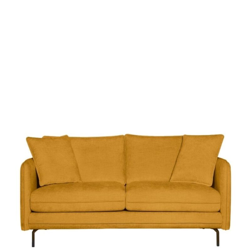 Canapé tissu moutarde 2 places Modène Athezza — tissu polyester moutarde, 164 cm