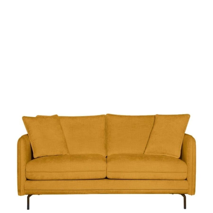 Canapé tissu moutarde 2 places Modène Athezza — tissu polyester moutarde, 164 cm