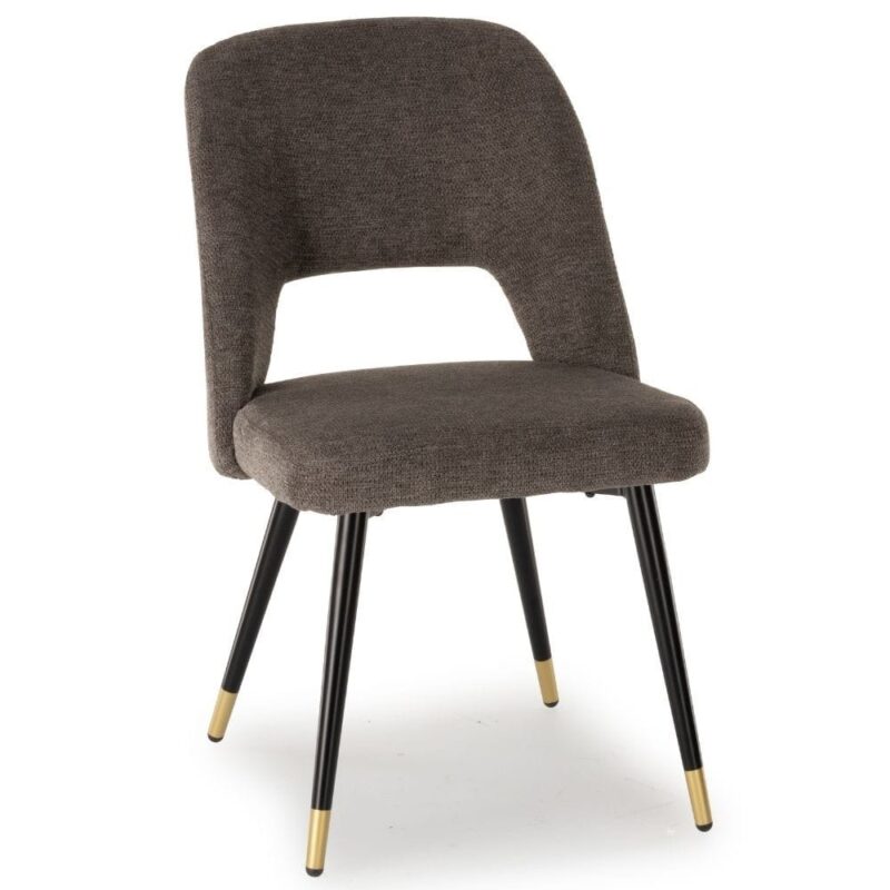 Chaise industrielle acier anthracite Athezza — collection Gambetta, piétement acier