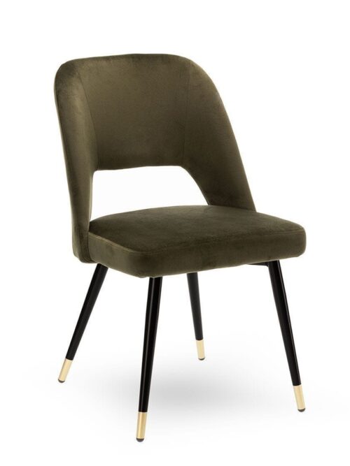 Chaise industrielle army Gambetta Athezza — tissu polyester army, piètement acier, H assise 47 cm