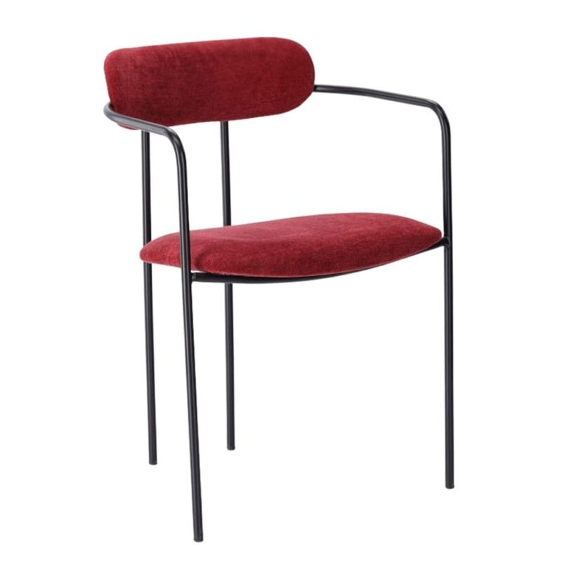 Chaise Velours Bordeaux Retiers — Athezza