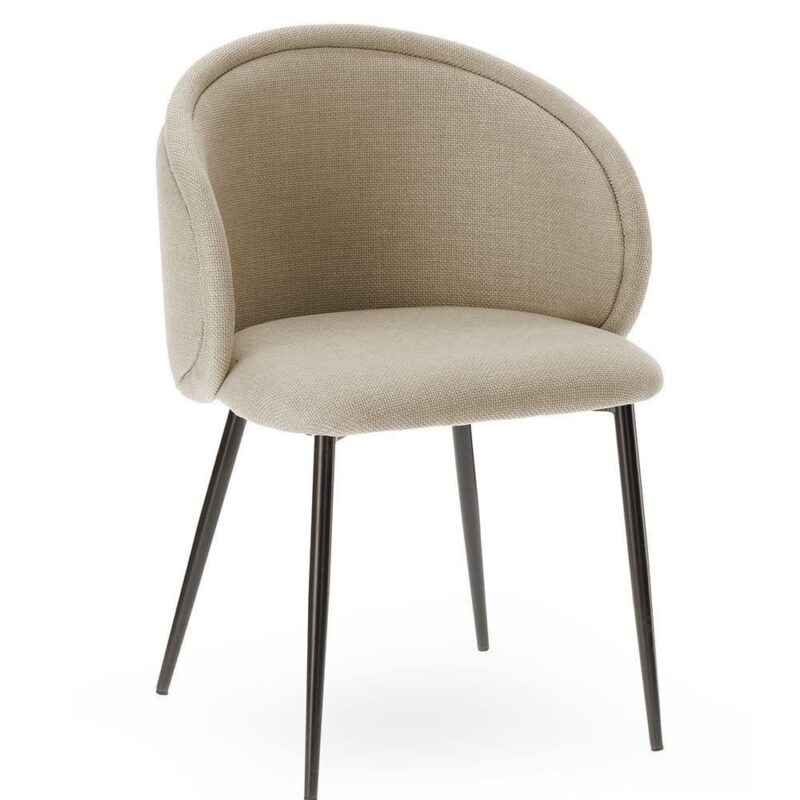 Chaise Velours Beige Bari — Athezza