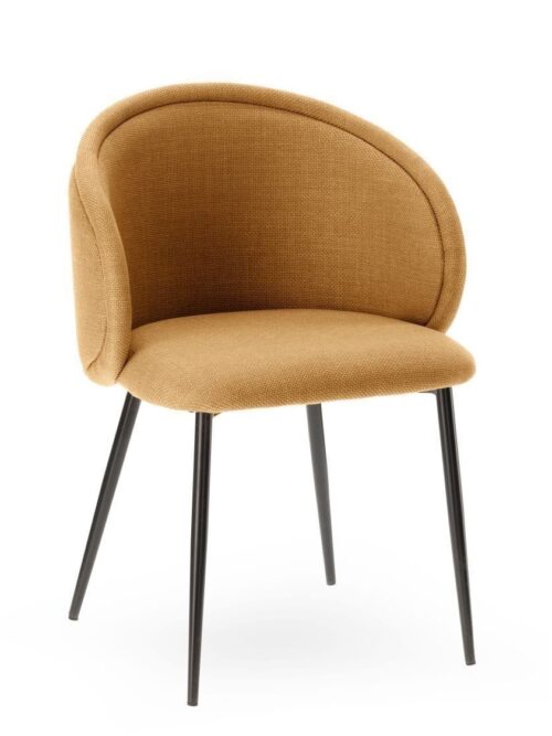 Chaise Velours Moutarde Bari — Athezza