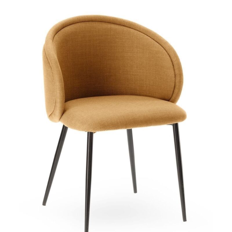 Chaise Velours Moutarde Bari — Athezza