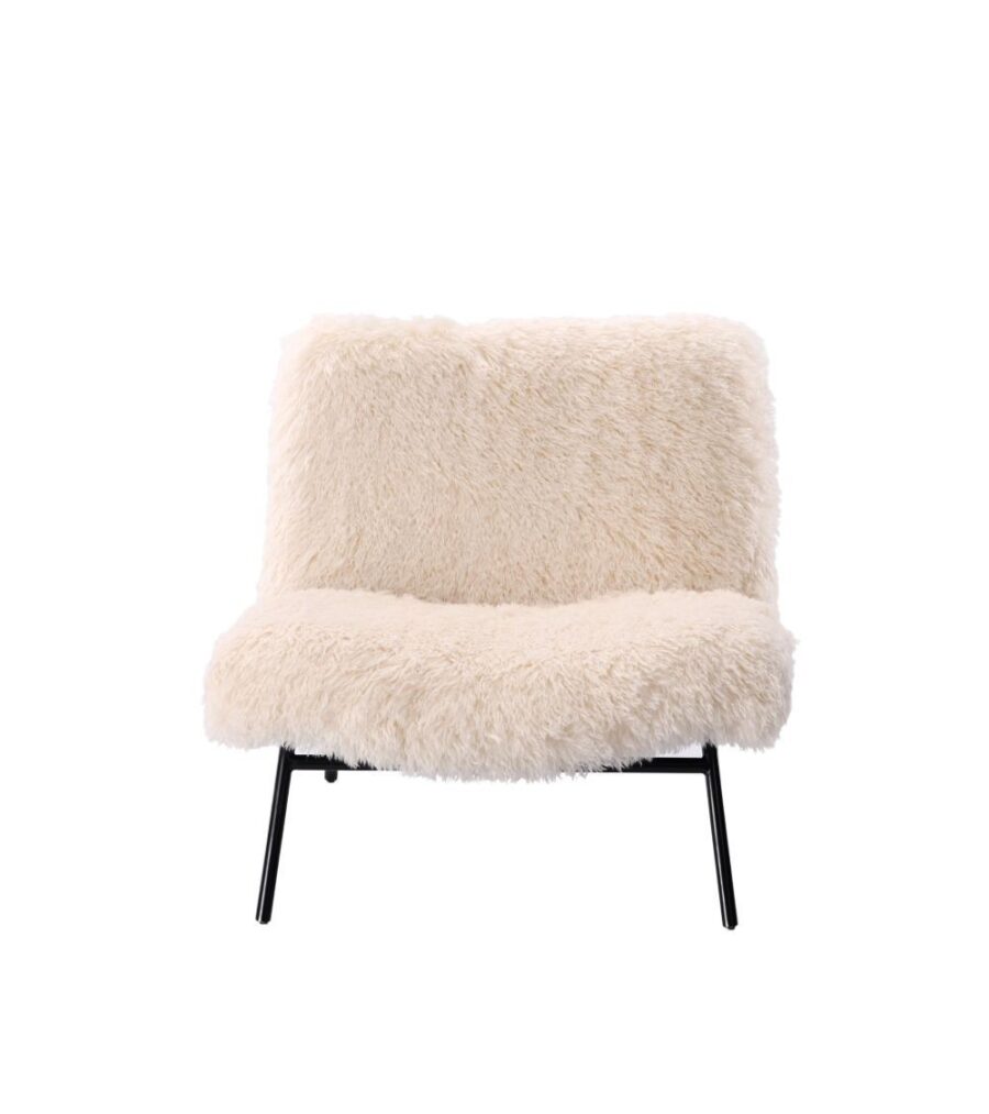 fauteuil domme fausse fourrure blanc - TAKOORI