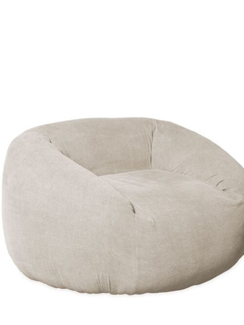 Fauteuil Paoha Grège Athezza — tissu naturel coton, structure bois