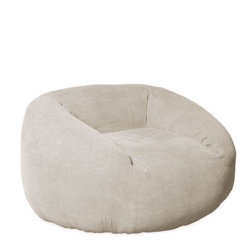 Fauteuil Paoha Grège Athezza — tissu naturel coton, structure bois