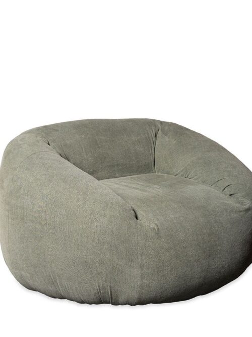 Fauteuil Paoha Kaki Athezza — tissu naturel coton kaki, structure bois