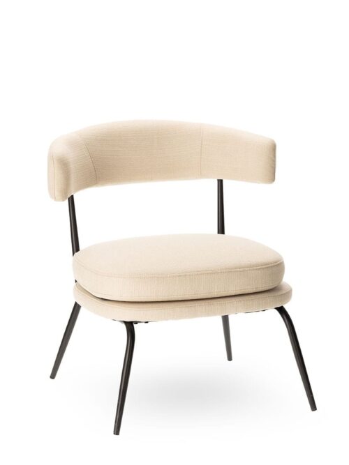 Fauteuil Rigel Ecru Athezza — velours coton, structure bois