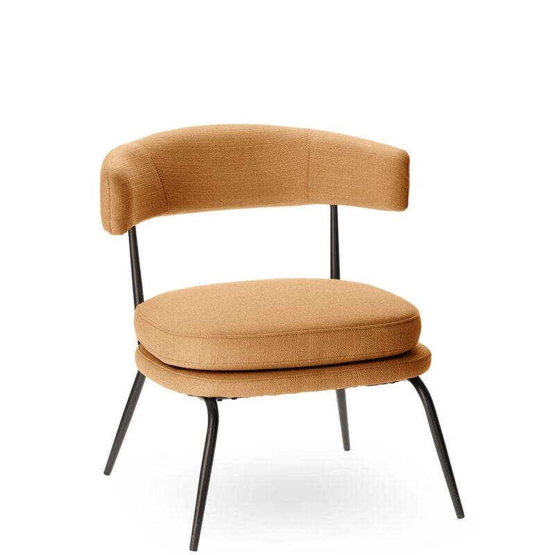 Fauteuil Rigel Miel Athezza — velours polyester miel, structure bois