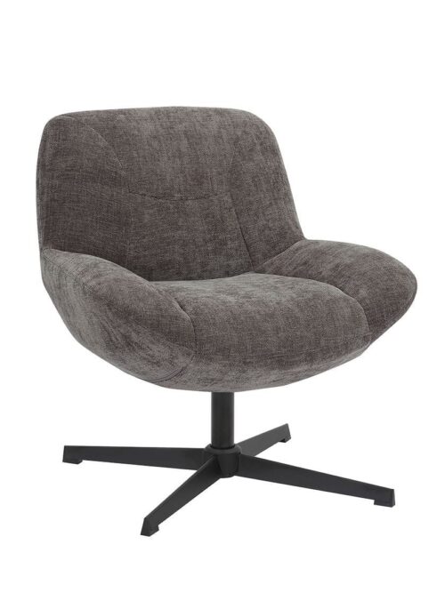 Fauteuil Smile Gris Athezza — velours polyester gris, structure bois