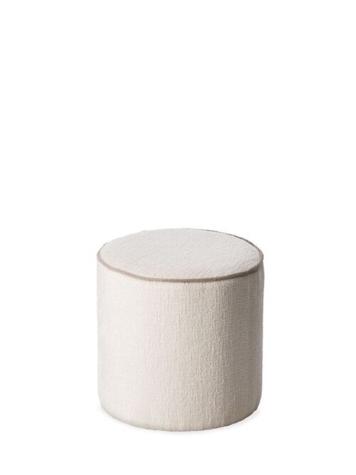Pouf Velours Blanc Taupe Burelles — Athezza