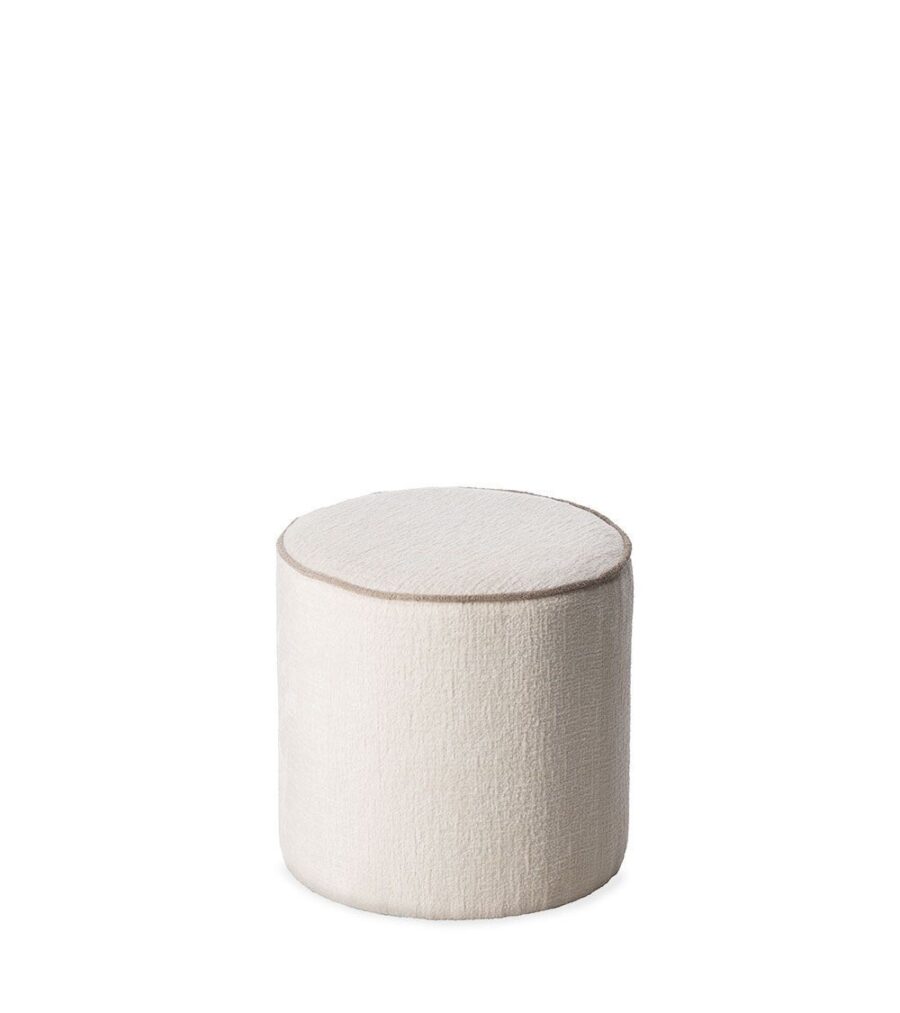 pouf burelles blanc taupe - TAKOORI