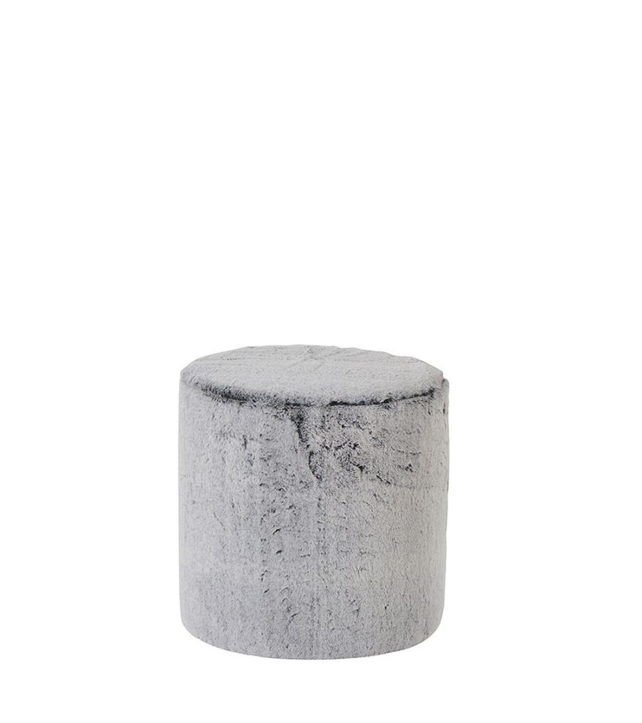 pouf countra gris fausse fourrure - TAKOORI