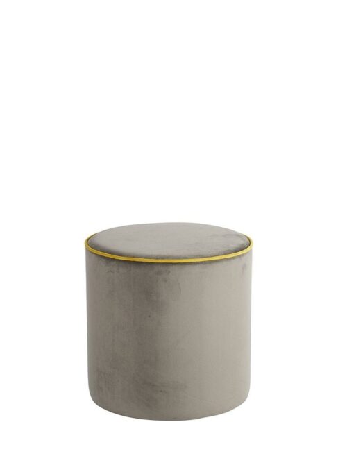Pouf Velours Taupe Citron Countra — Athezza
