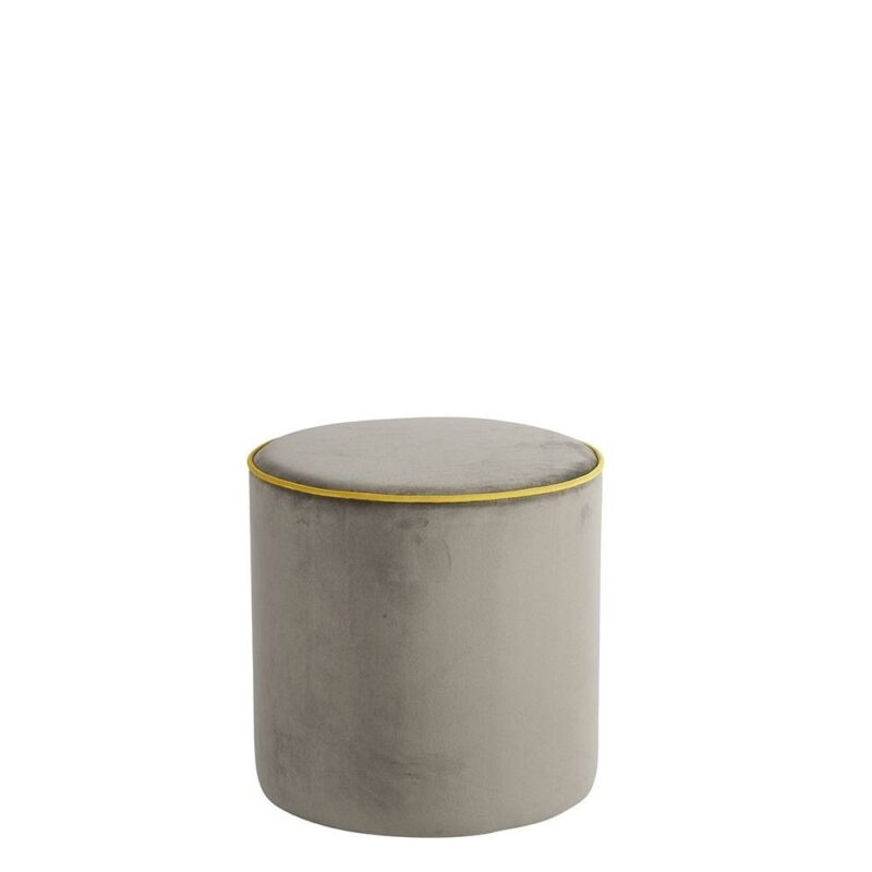 Pouf Velours Taupe Citron Countra — Athezza