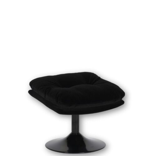 Repose-pied Memento POP Noir Athezza — tissu polyester noir, piétement métal doré