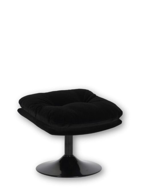 Repose-pied Memento POP Noir Athezza — tissu polyester noir, piétement métal doré