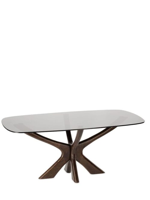 Table Basse Manguier Verre Brun Madera — Athezza