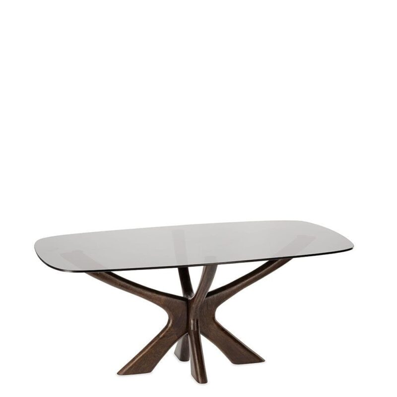 Table Basse Manguier Verre Brun Madera — Athezza