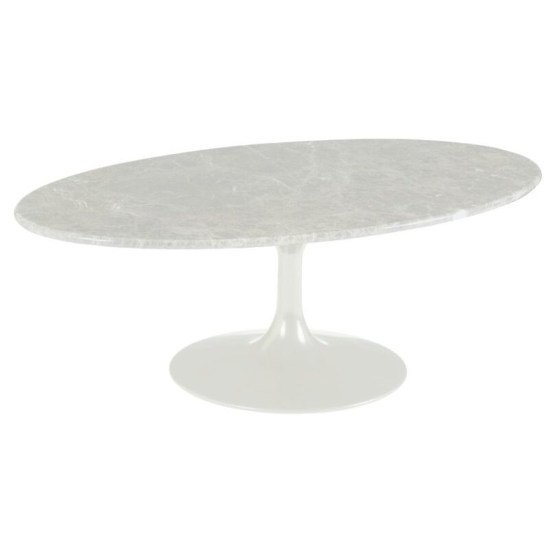 Table Basse Marbre Blanc Ovale Marbella — Athezza