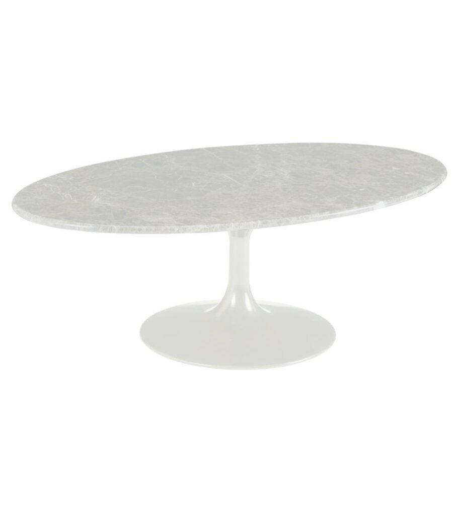 table basse marbella ovale blanche - TAKOORI