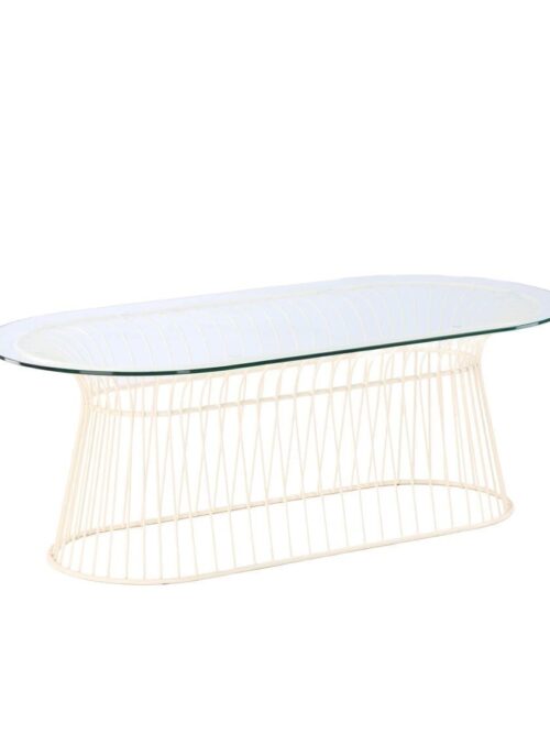 Table Basse Verre Inox Blanc Cassé Marc — Athezza