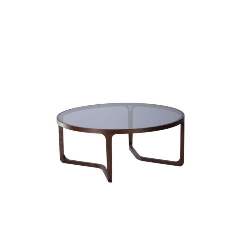 Table Basse Verre Frêne Ronde L90 Arco — Athezza
