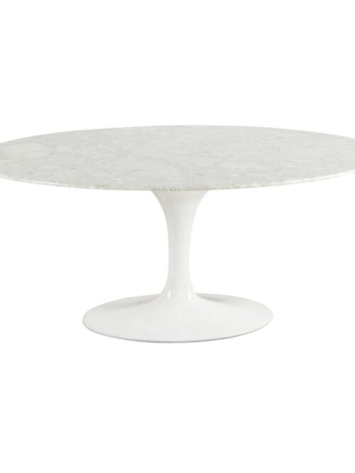 Table marbre blanc ovale Marbella Athezza — plateau marbre blanc authentique, format ovale 180 cm