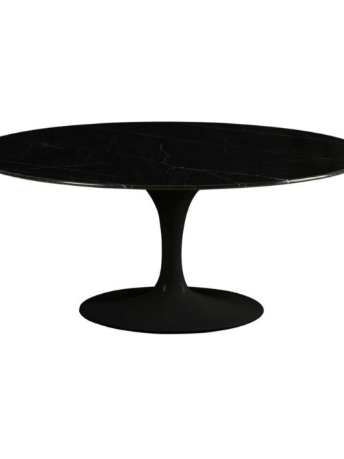 Table marbre noir ovale Marbella Athezza — plateau marbre noir authentique, format ovale 180 cm