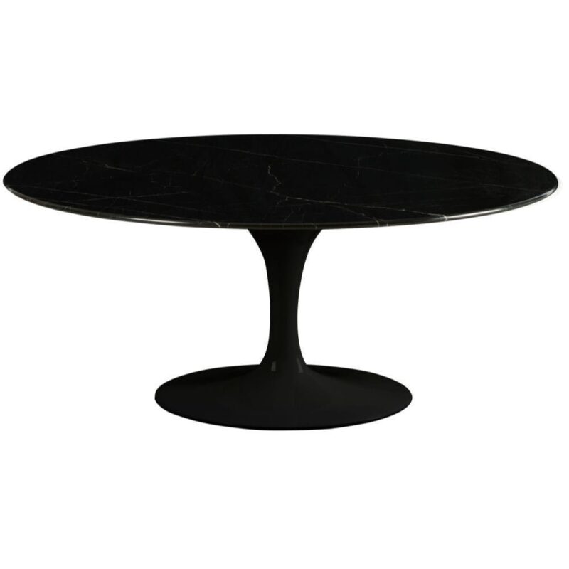 Table marbre noir ovale Marbella Athezza — plateau marbre noir authentique, format ovale 180 cm