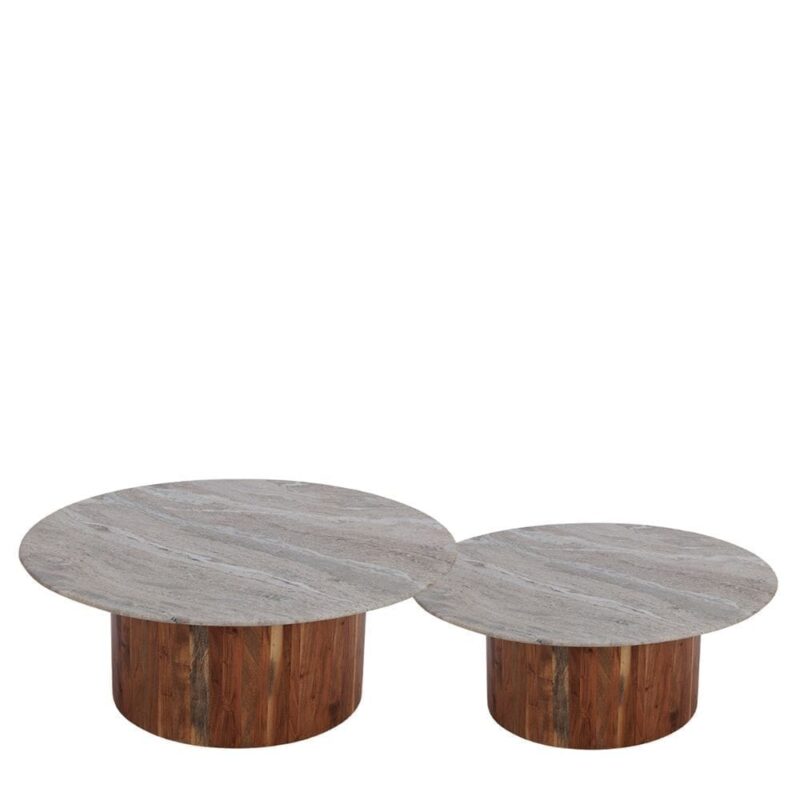 Table Basse Marbre Acacia Leone — Athezza