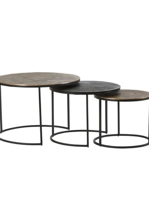 Table Basse Métal Gigogne Dorée Yuli — Athezza