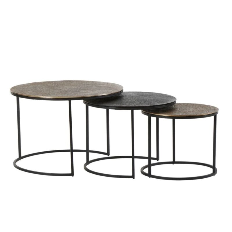 Table Basse Métal Gigogne Dorée Yuli — Athezza
