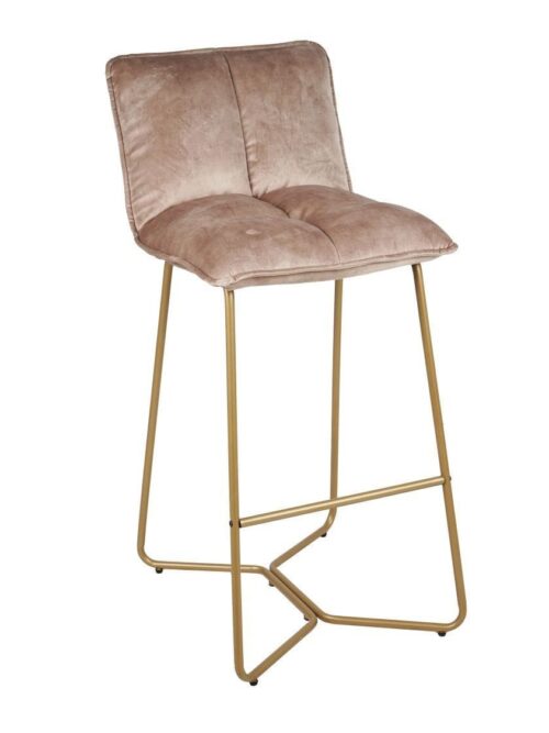 Tabouret de bar velours weimar Butano Athezza — velours polyester weimar, structure métal