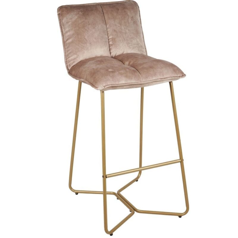 Tabouret de bar velours weimar Butano Athezza — velours polyester weimar, structure métal