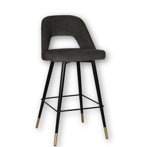 Tabouret bar Gambetta anthracite H75 Athezza — nylon polyester, structure acier
