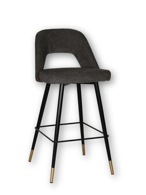 Tabouret bar Gambetta anthracite H75 Athezza — nylon polyester, structure acier