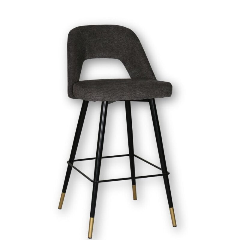 Tabouret bar Gambetta anthracite H75 Athezza — nylon polyester, structure acier