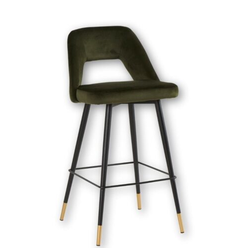 Tabouret de bar industriel army H75 Athezza — collection Gambetta, piétement acier