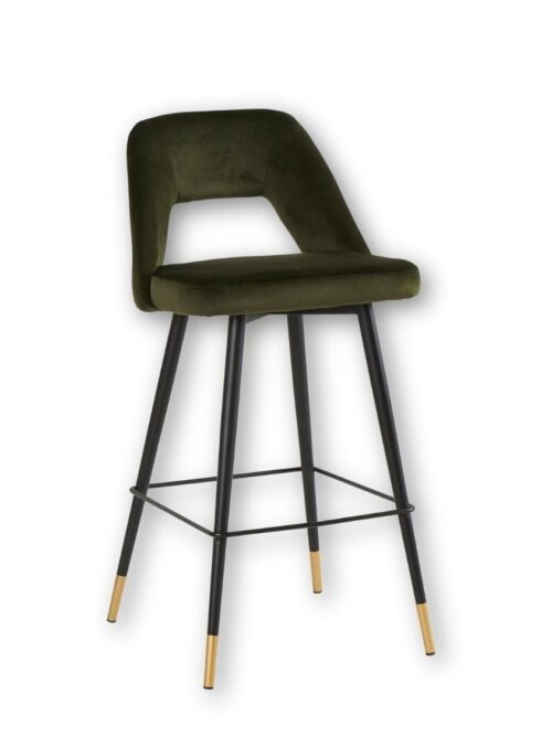 Tabouret de bar industriel army H75 Athezza — collection Gambetta, piétement acier