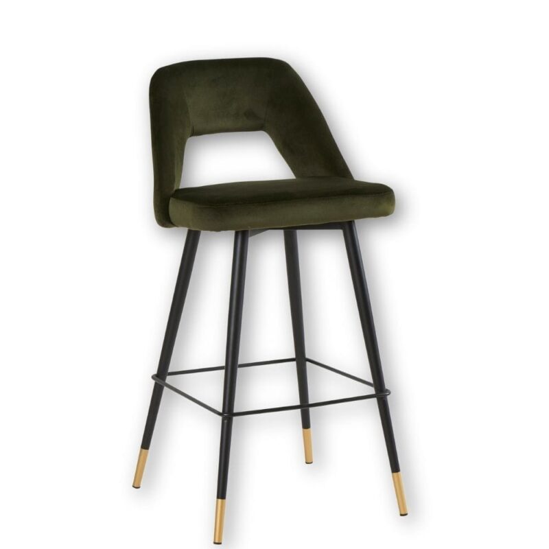 Tabouret de bar industriel army H75 Athezza — collection Gambetta, piétement acier