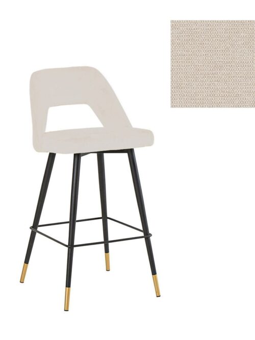 Tabouret de bar industriel beige H65 Athezza — collection Gambetta, piétement acier