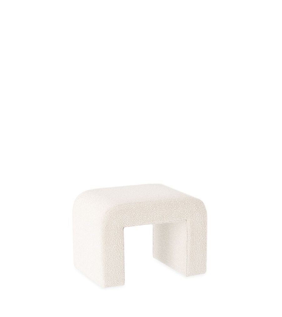 tabouret lhassa blanc bouclette - TAKOORI